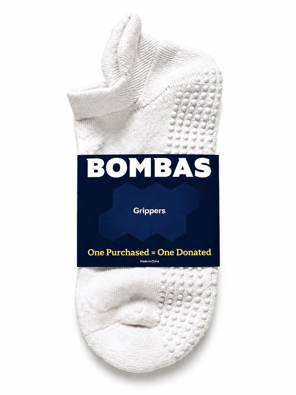 Bombas Women's Gripper Ankle Socks White Size S NWT